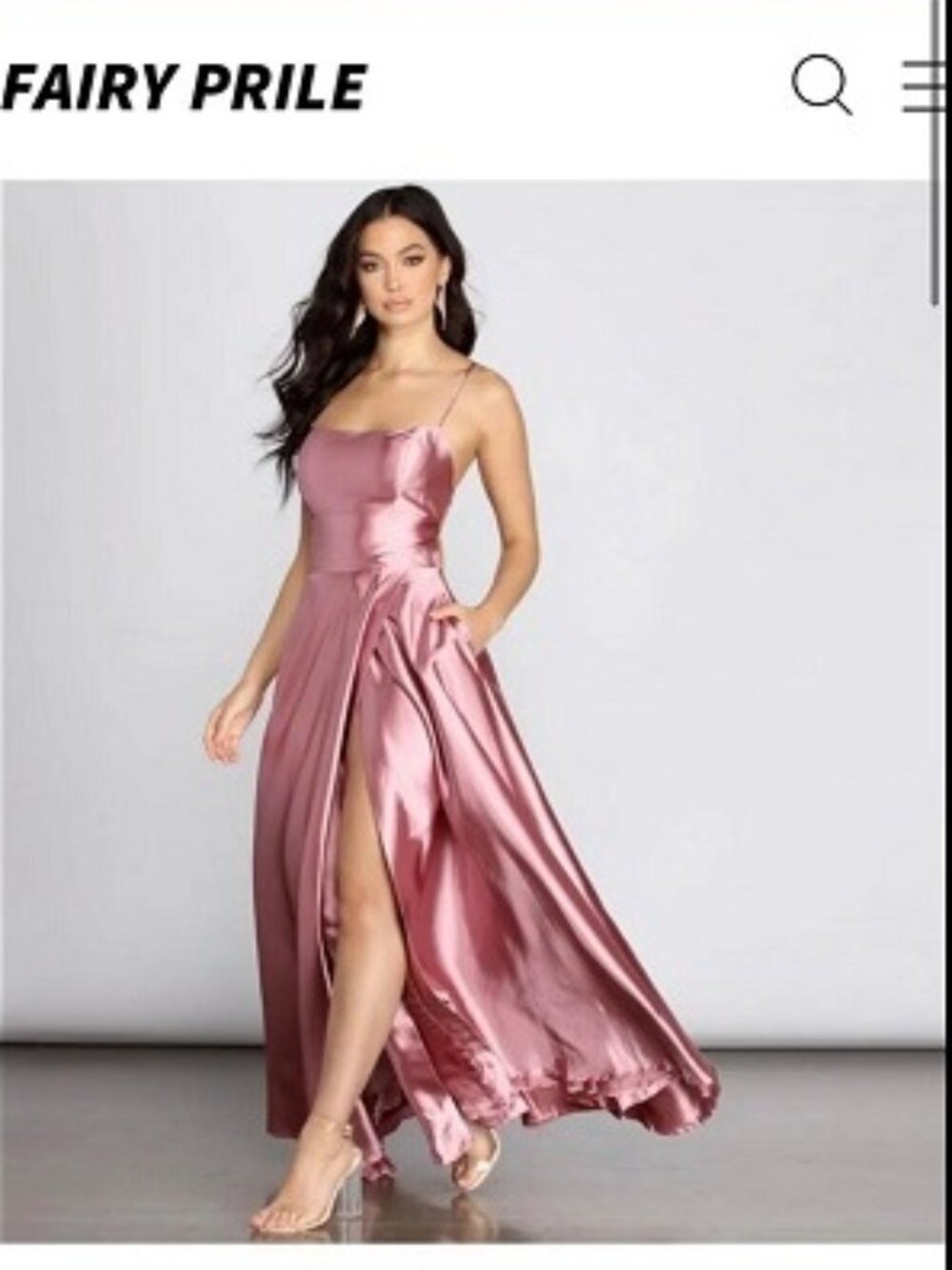 Pink Formal Satin Dress — SMALL